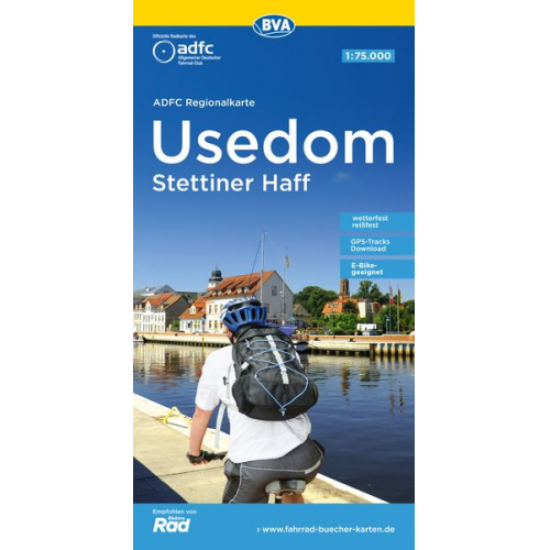 ADFC-Regionalkarte Usedom Stettiner Haff, 1:75.000, mit Tagestourenvorschlägen, reiß- und wetterfest, E-Bike-geeignet, GPS-Tracks Download