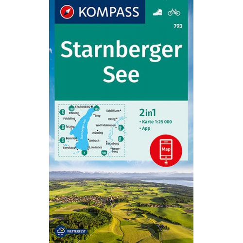 KOMPASS Wanderkarte 793 Starnberger See 1:25.000