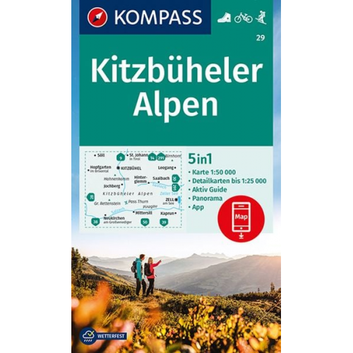 KOMPASS Wanderkarte 29 Kitzbüheler Alpen 1:50.000