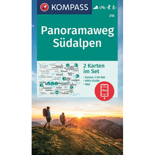 KOMPASS Wanderkarten-Set 218 Panoramaweg Südalpen (2 Karten) 1:25.000