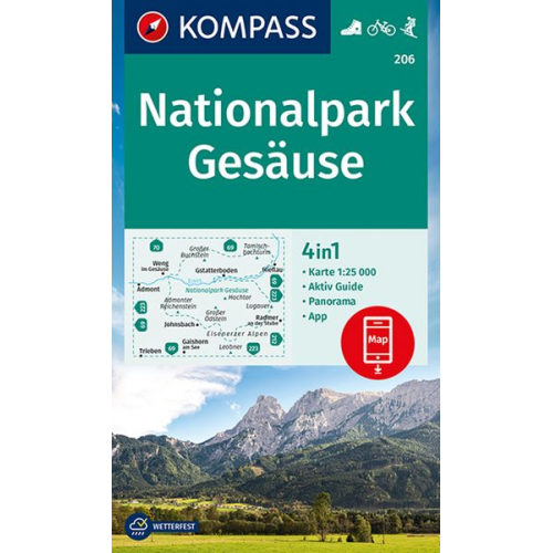 KOMPASS Wanderkarte 206 Nationalpark Gesäuse 1:25.000