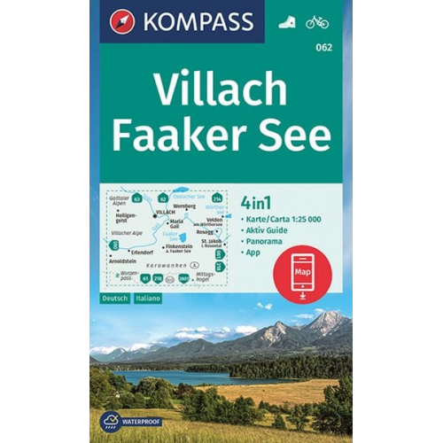 KOMPASS Wanderkarte 062 Villach, Faaker See 1:25.000