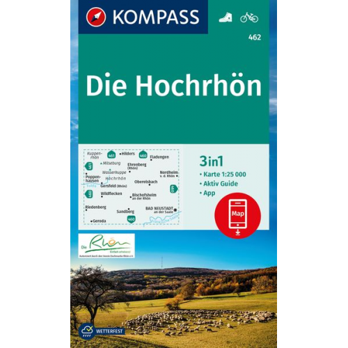 KOMPASS Wanderkarte 462 Die Hochrhön 1:25.000