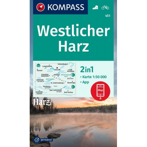 KOMPASS Wanderkarte 451 Westlicher Harz 1:50.000