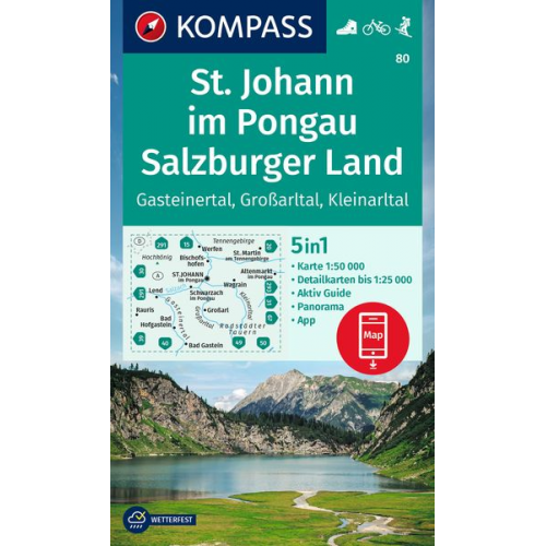 KOMPASS Wanderkarte 80 St. Johann im Pongau, Salzburger Land 1:50.000