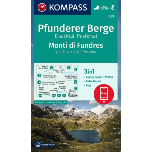 KOMPASS Wanderkarte 081 Pfunderer Berge/Monti di Fundres 1:25.000