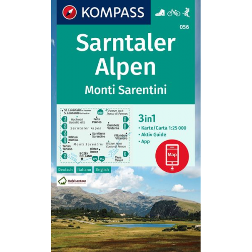 KOMPASS Wanderkarte 056 Sarntaler Alpen, Monti Sarentini 1:25.000