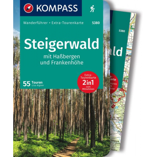 Lisa Aigner - KOMPASS Wanderführer Steigerwald mit Haßbergen und Frankenhöhe, 55 Touren mit Extra-Tourenkarte