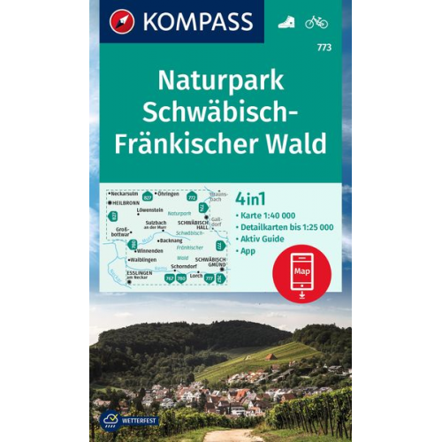 KOMPASS Wanderkarte 773 Naturpark Schwäbisch-Fränkischer Wald 1:40.000