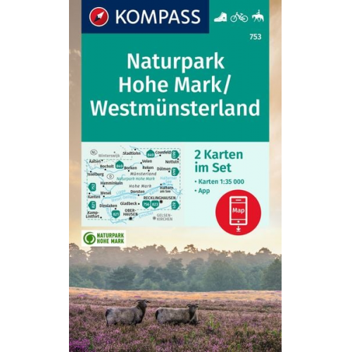 KOMPASS Wanderkarten-Set 753 Naturpark Hohe Mark / Westmünsterland (2 Karten) 1:35.000