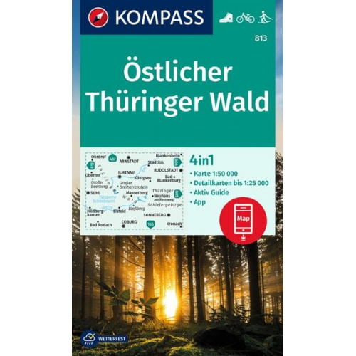 KOMPASS Wanderkarte 813 Östlicher Thüringer Wald 1:50.000