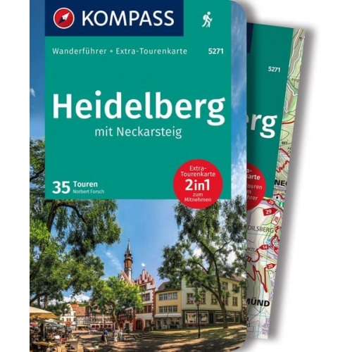 KOMPASS Wanderführer Heidelberg mit Neckarsteig, 35 Touren mit Extra-Tourenkarte