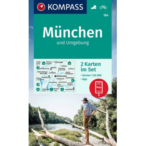 KOMPASS Wanderkarten-Set 184 München und Umgebung (2 Karten) 1:50.000