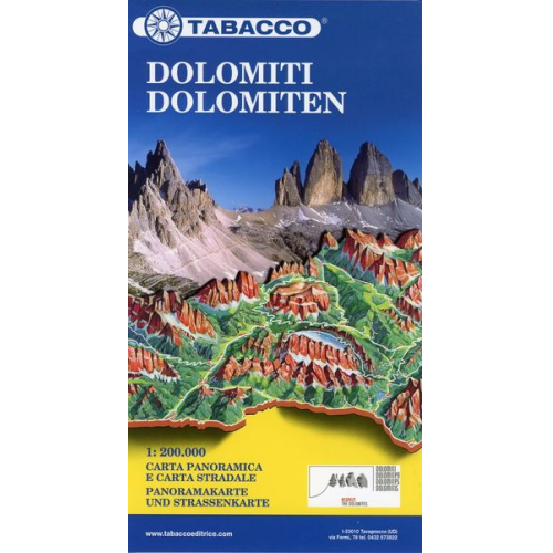 Dolomites Road Panoramic Map 1 : 200 000