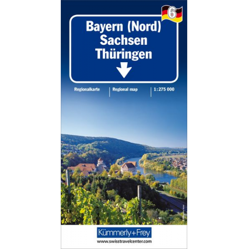 Kümmerly+Frey Regional-Strassenkarte 6 Bayern Nord 1:275.000