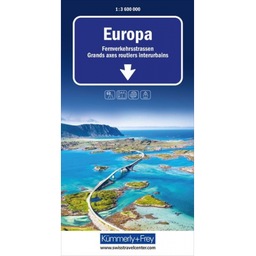 Kümmerly+Frey Strassenkarte Europa Fernverkehrsstrassen 1:3,6 Mio.