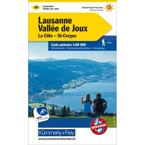 KuF Schweiz Wanderkarte 15 Lausanne - Vallée de Joux