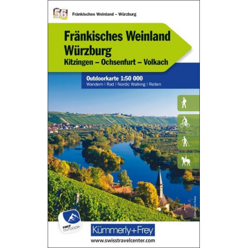 Fränkisches Weinland - Würzburg Kitzingen, Ochsenfurt, Volkach Nr. 56 Outdoorkarte Deutschland 1:50 000