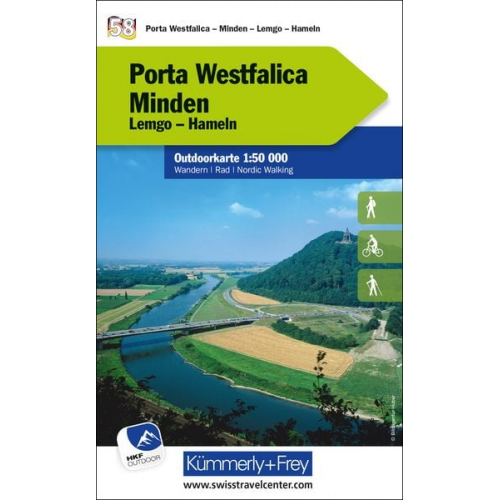 Porta Westfalica - Minden Lemgo, Hameln Nr. 58 Outdoorkarte Deutschland 1:50 000