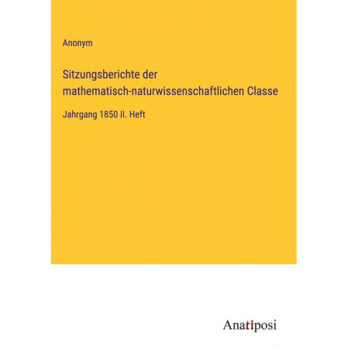 Sitzungsberichte der mathematisch-naturwissenschaftlichen Classe