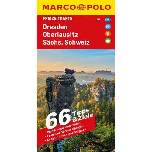 Marco Polo Verlag - MARCO POLO Freizeitkarte 24 Dresden, Oberlausitz, Sächsische Schweiz 1:100.000