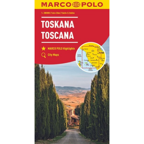 Marco Polo Verlag - MARCO POLO Regionalkarte Italien 07 Toskana 1:200.000