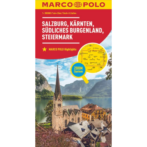 Marco Polo Verlag - MARCO POLO Regionalkarte Österreich 02 Salzburg, Kärnten, Steiermark 1:200.000