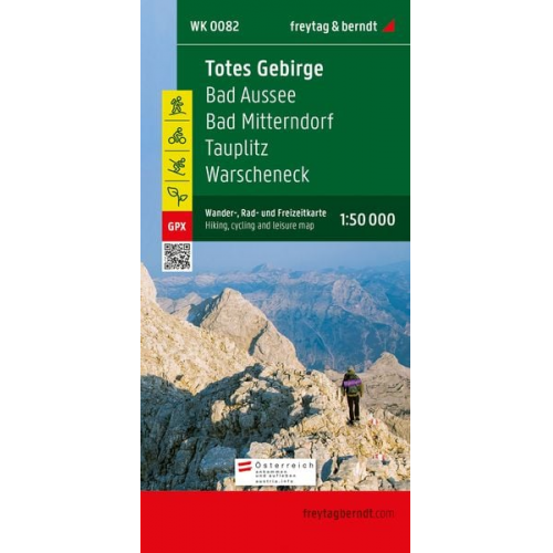 Totes Gebirge, Wander-, Rad- und Freizeitkarte 1:50.000, freytag & berndt, WK 0082