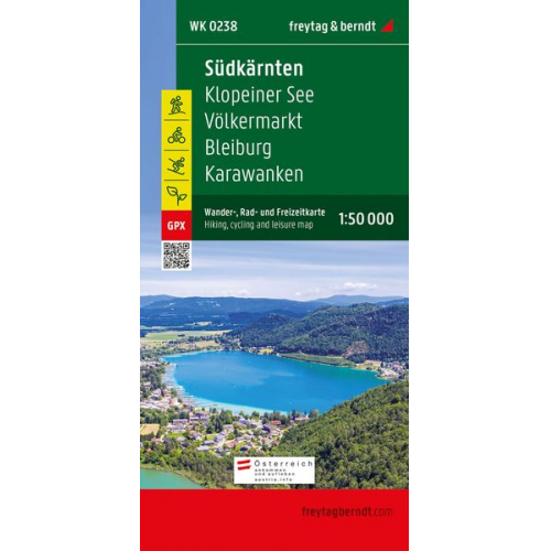 Südkärnten - Klopeiner See - Völkermarkt - Bleiburg - Karawanken, Wander + Radkarte 1:50.000