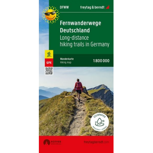 Fernwanderwege Deutschland, Weitwanderkarte 1:800.000, freytag & berndt