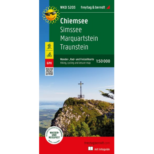 Chiemsee, Wander-, Rad- und Freizeitkarte 1:50.000, freytag & berndt, WKD 5203, mit Infoguide