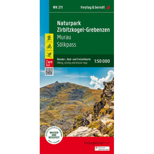 Naturpark Zirbitzkogel-Grebenzen, Wander-, Rad- und Freizeitkarte 1:50.000, freytag & berndt, WK 211