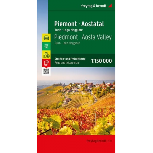 Piemont - Aostatal, Straßen- und Freizeitkarte 1:150.000, freytag & berndt