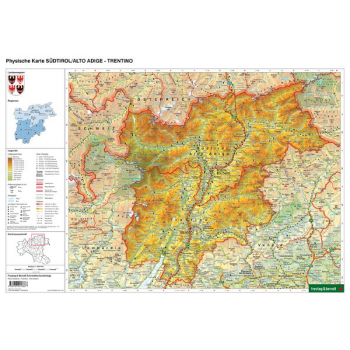 Schreibtischunterlage DUO, Schulhandkarte Südtirol-Trentino 1:450.000