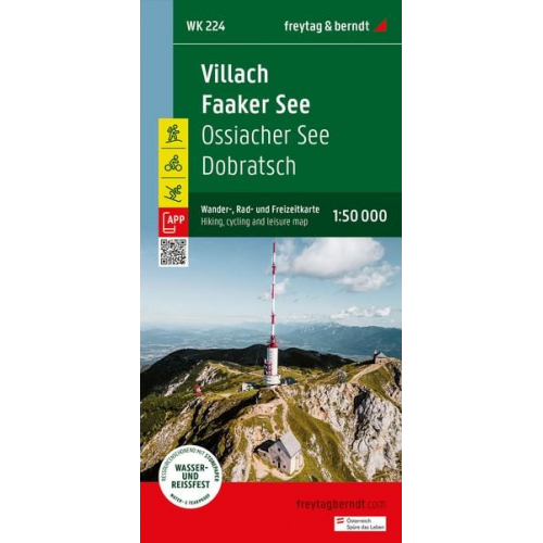 Villach - Faaker See, Wander-, Rad- und Freizeitkarte 1:50.000, freytag & berndt, WK 224