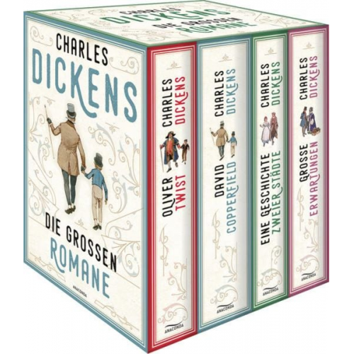 Charles Dickens - Dickens, Charles: Die großen Romane (4 Bände im Schuber: Oliver Twist; David Copperfield; Eine Geschichte zweier Städte; Große Erwartungen)