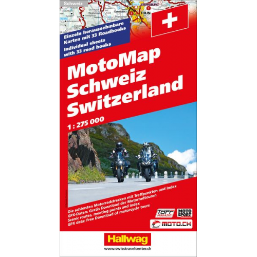 Schweiz MotoMap 1:275 000 Motorradkarte