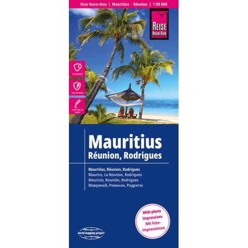 Reise Know-How Verlag Peter Rump - Reise Know-How Landkarte Mauritius, Réunion, Rodrigues (1:90.000)