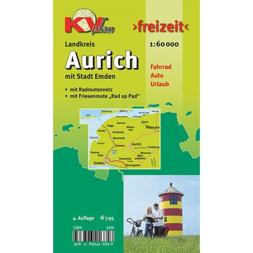 Sascha René Tacken - Aurich Landkreis, KVplan, Radkarte/Freizeitkarte, 1:60.000