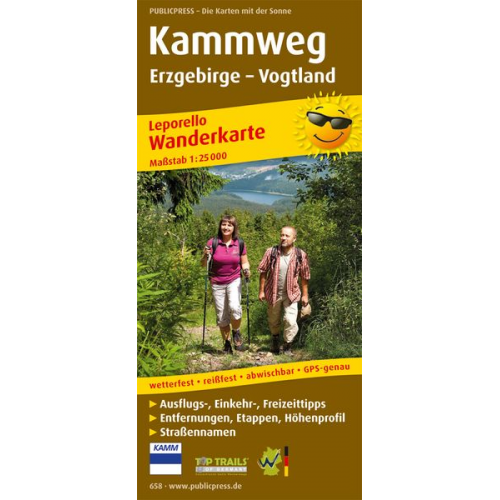 Kammweg Erzgebirge - Vogtland 1 : 25 000 Wanderkarte