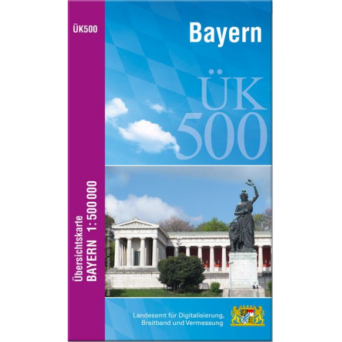 ÜK500 Amtliche Übersichtskarte von Bayern 1:500 000