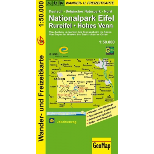 GeoMap - Nationalpark Eifel, Rureifel, Hohes Venn Wander- und Freizeitkarte 1 : 50 000