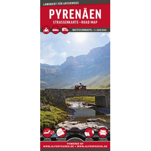 MoTourMaps Pyrenäen (Frankreich - Spanien) Auto- und Motorradkarte 1:300.000