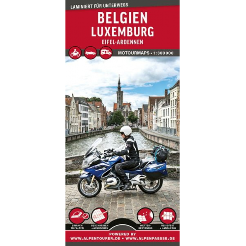 MoTourMaps Belgien - Luxemburg Auto- und Motorradkarte 1:300.000