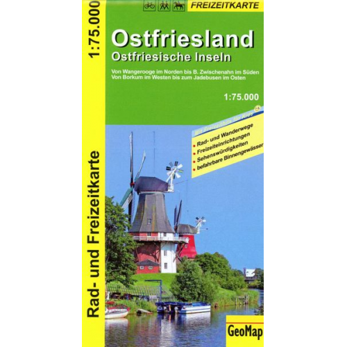 GeoMap - Ostfriesland Ostfriesische Inseln 1:75.000 Rad- und Freizeitkarte