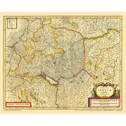 Historische Karte: Schwaben 1636 (gerollt)