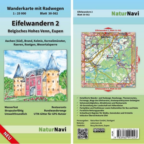 Eifelwandern 2 - Belgisches Hohes Venn, Eupen 1 : 25 000