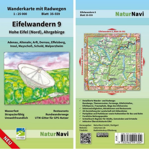 Eifelwandern 9 - Hohe Eifel (Nord), Ahrgebirge 1 : 25 000