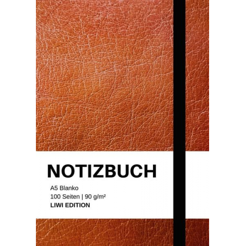 Notizbuch A5 Notebook A5 - Notizbuch A5 blanko - 100 Seiten 90g/m² - Soft Cover Braun -