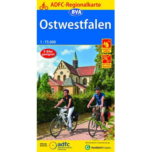 ADFC-Regionalkarte Ostwestfalen mit Tagestouren-Vorschlägen,